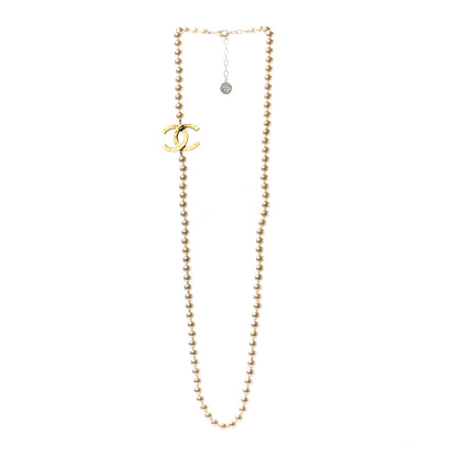 Chanel Graduated Pearl CC Long Necklace Gold 3 of 5