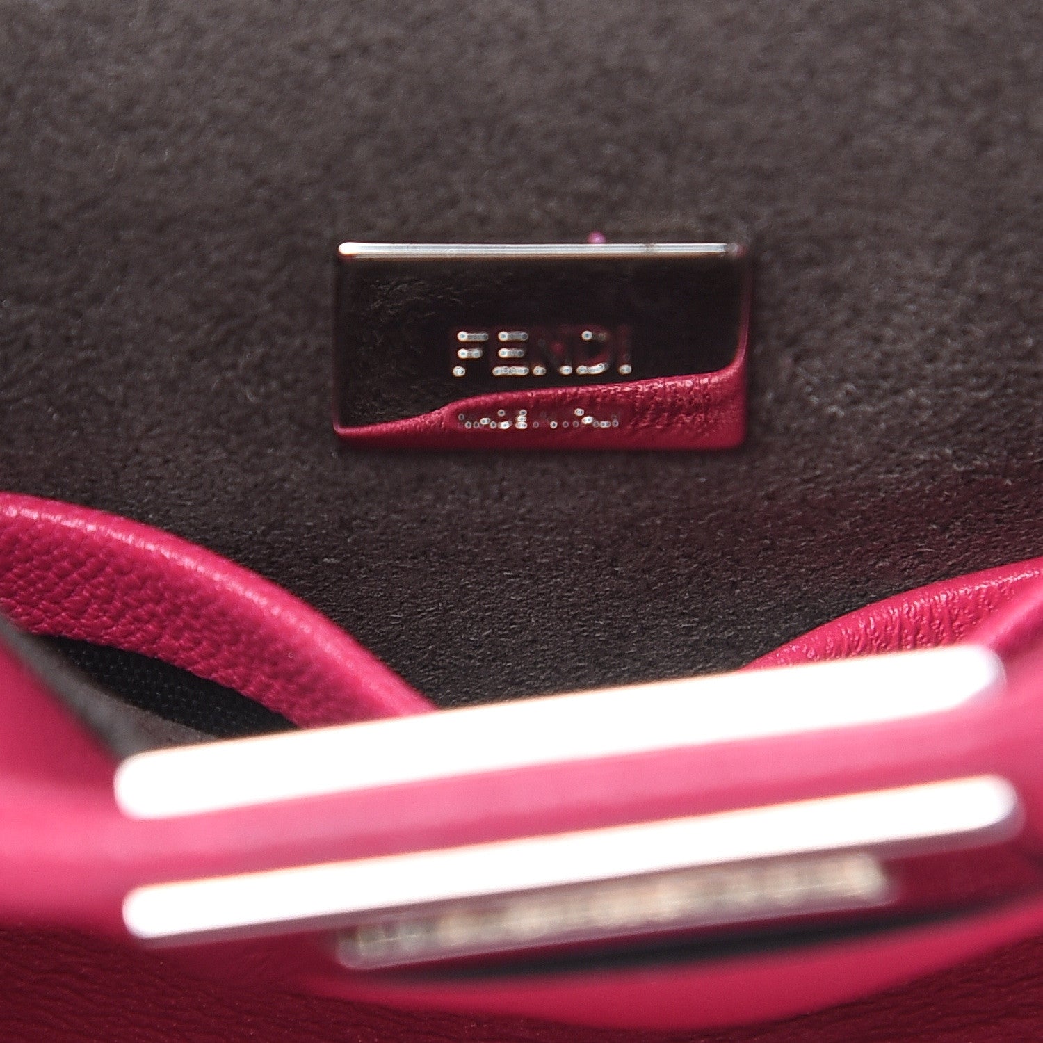 Fendi Shiny Nappa Micro Peekaboo Iconic Satchel Fuxia 7 of 10