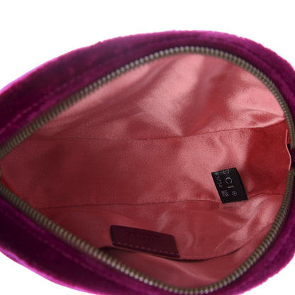 Gucci Velvet Matelasse GG Marmont Belt Bag 85 34 Fuchsia Violet Cyclamen 4 of 8