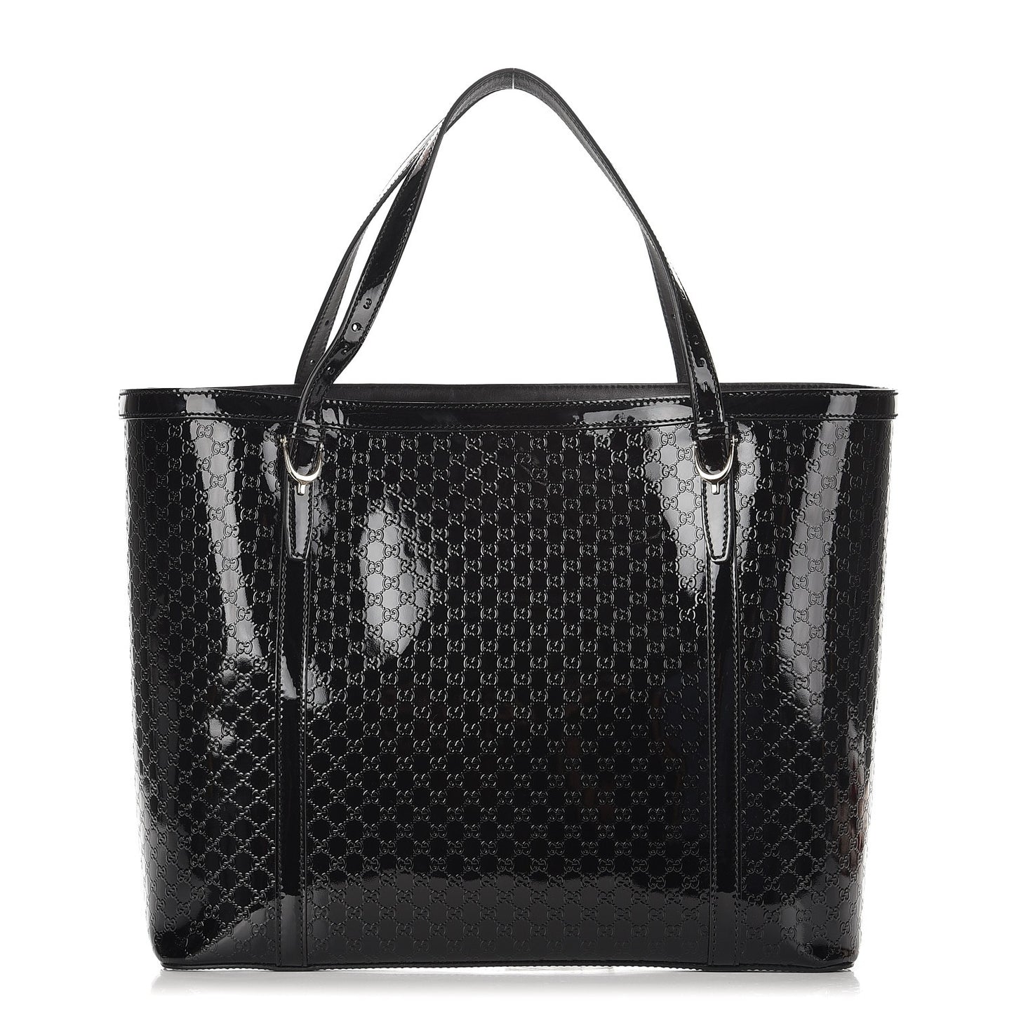 Patent Microguccissima Medium Nice Tote Black