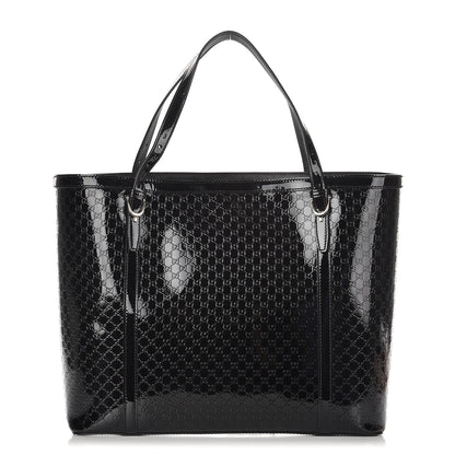 Gucci Patent Microguccissima Medium Nice Tote Black 1 of 9