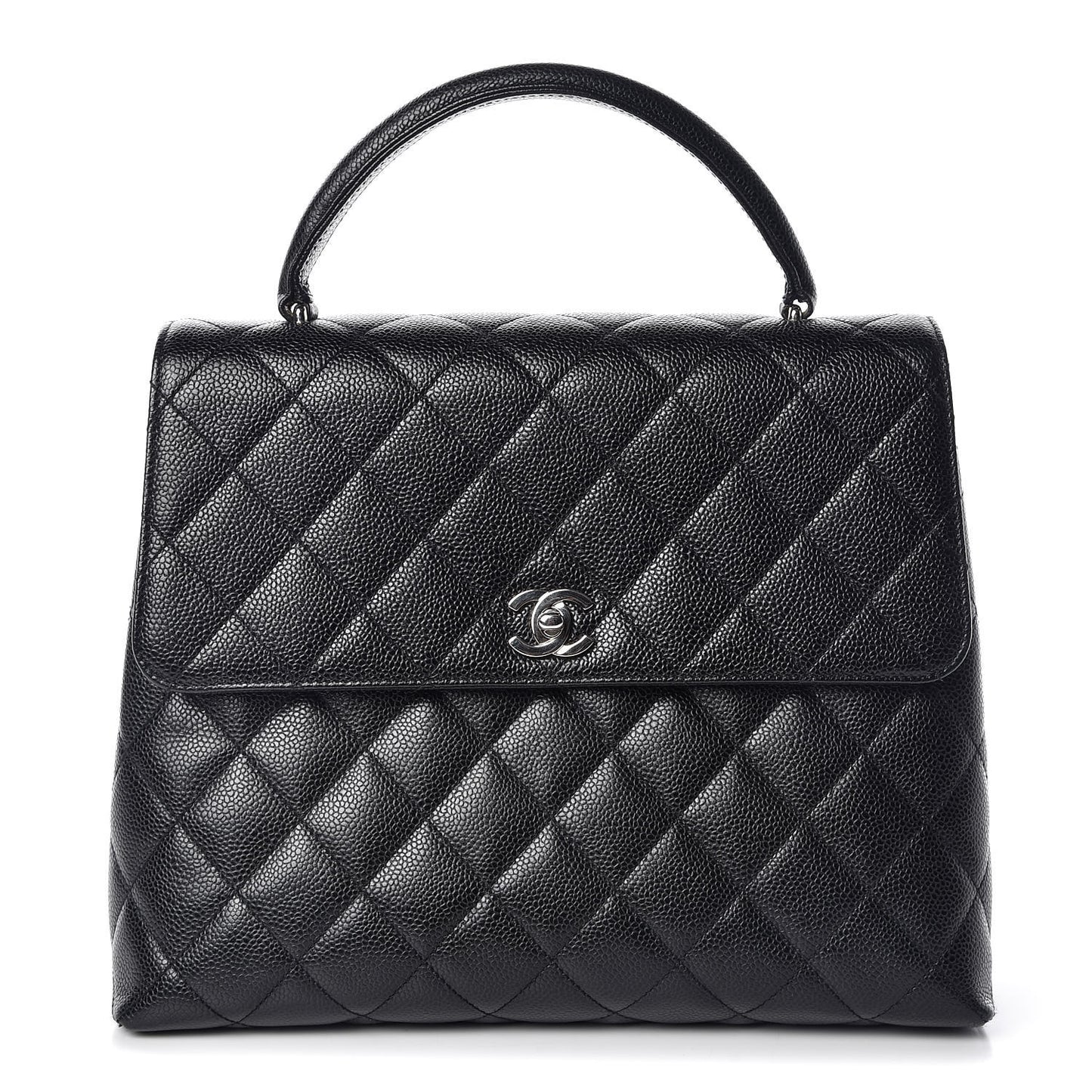 Caviar Quilted Jumbo Kelly Flap Black