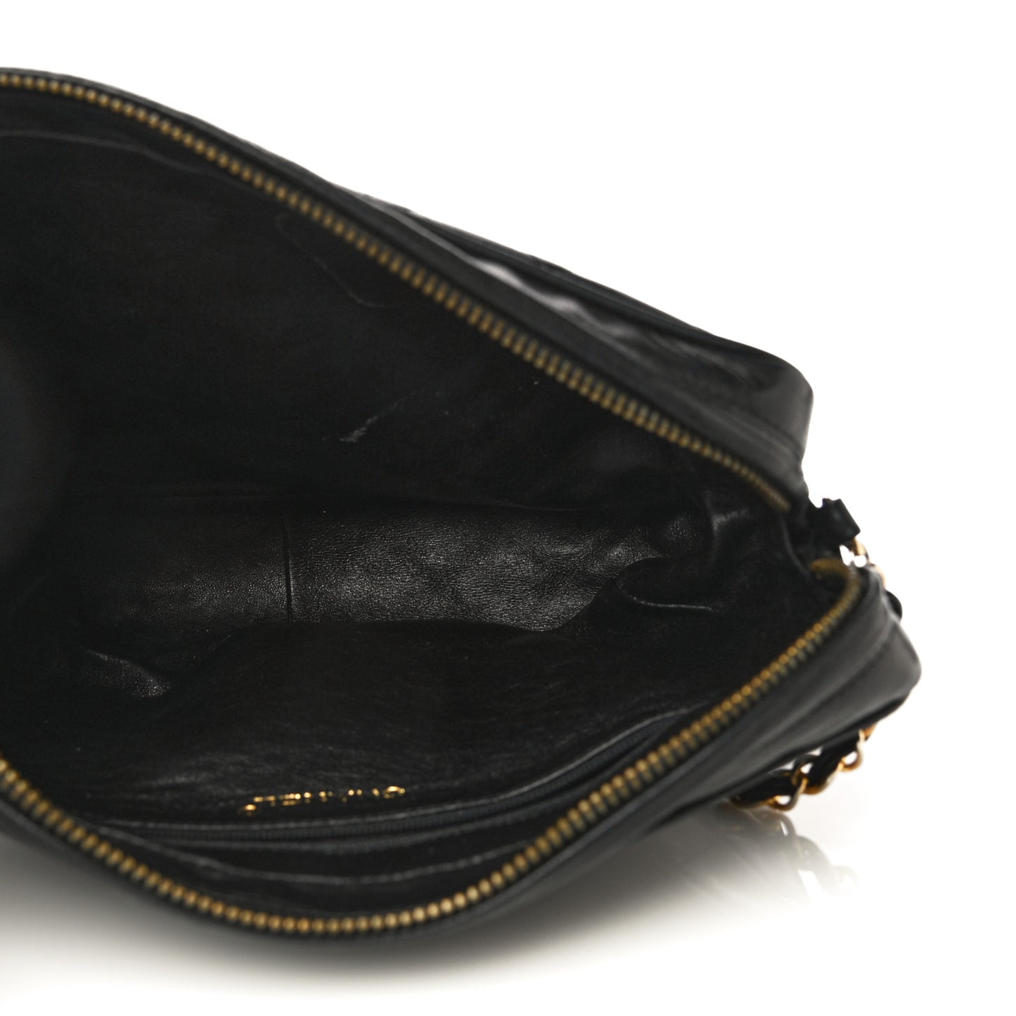 Lambskin Quilted CC Tassel Camera Case Black
