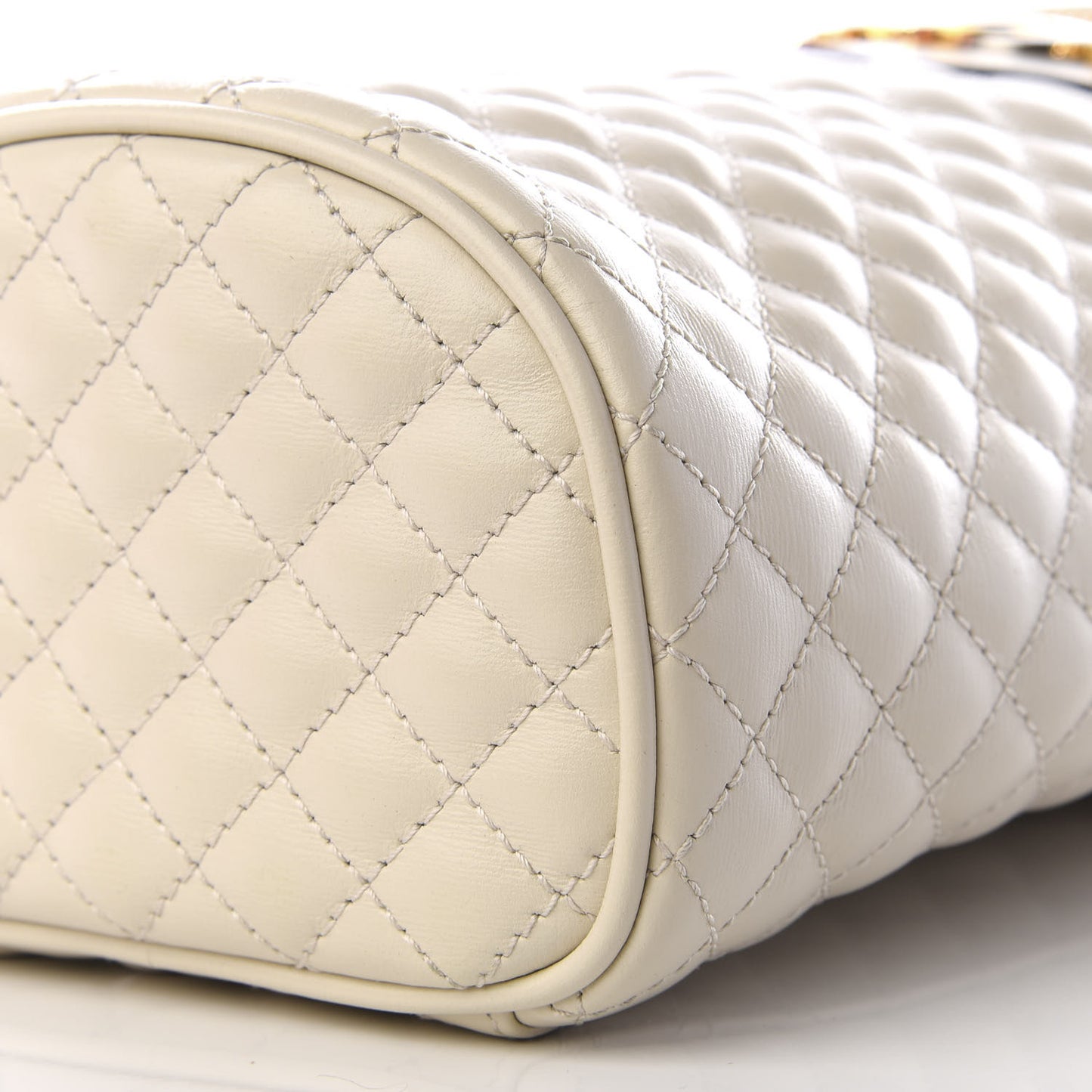 Calfskin Trapuntata Zumi Belt Bag Off White