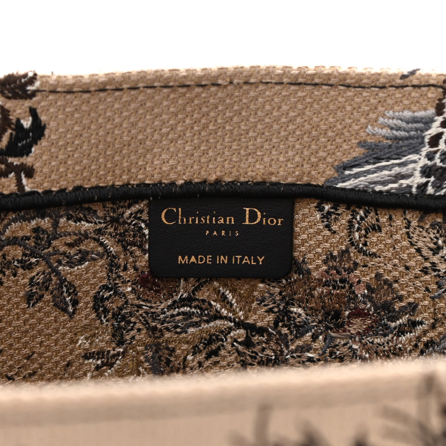 Christian Dior Canvas Embroidered Jardin D'Hiver Medium Book Tote Beige Multicolor 6 of 8