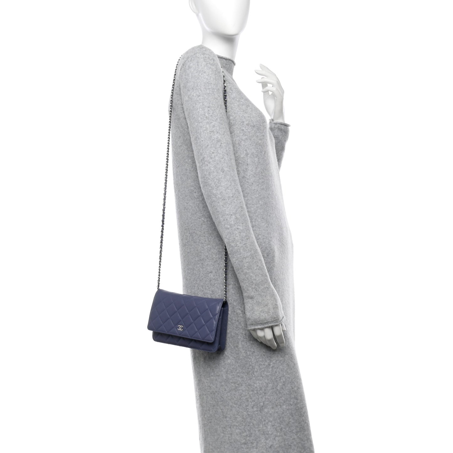 Lambskin Quilted Wallet On Chain WOC Lavender