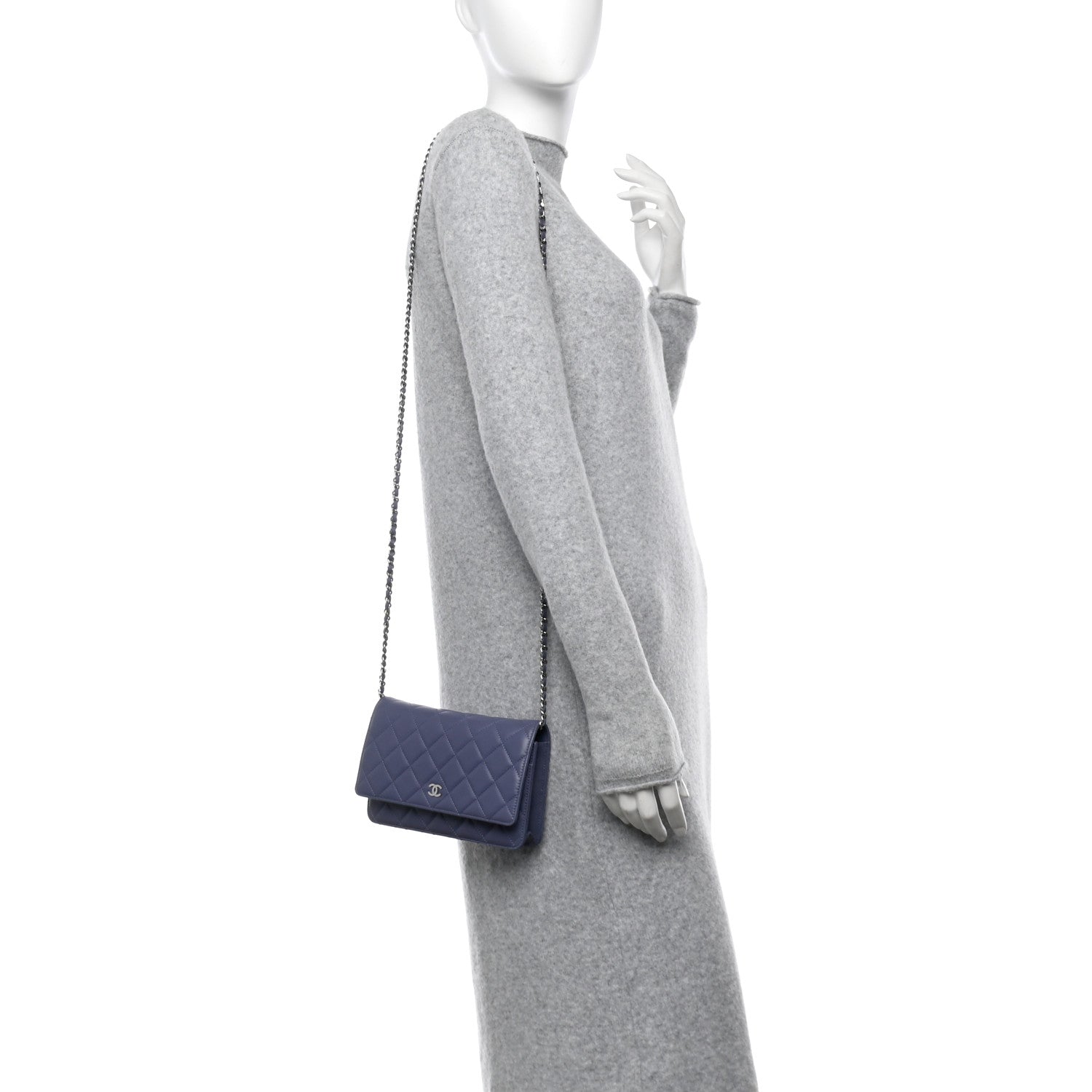 Chanel Lambskin Quilted Wallet On Chain WOC Lavender 2 of 12