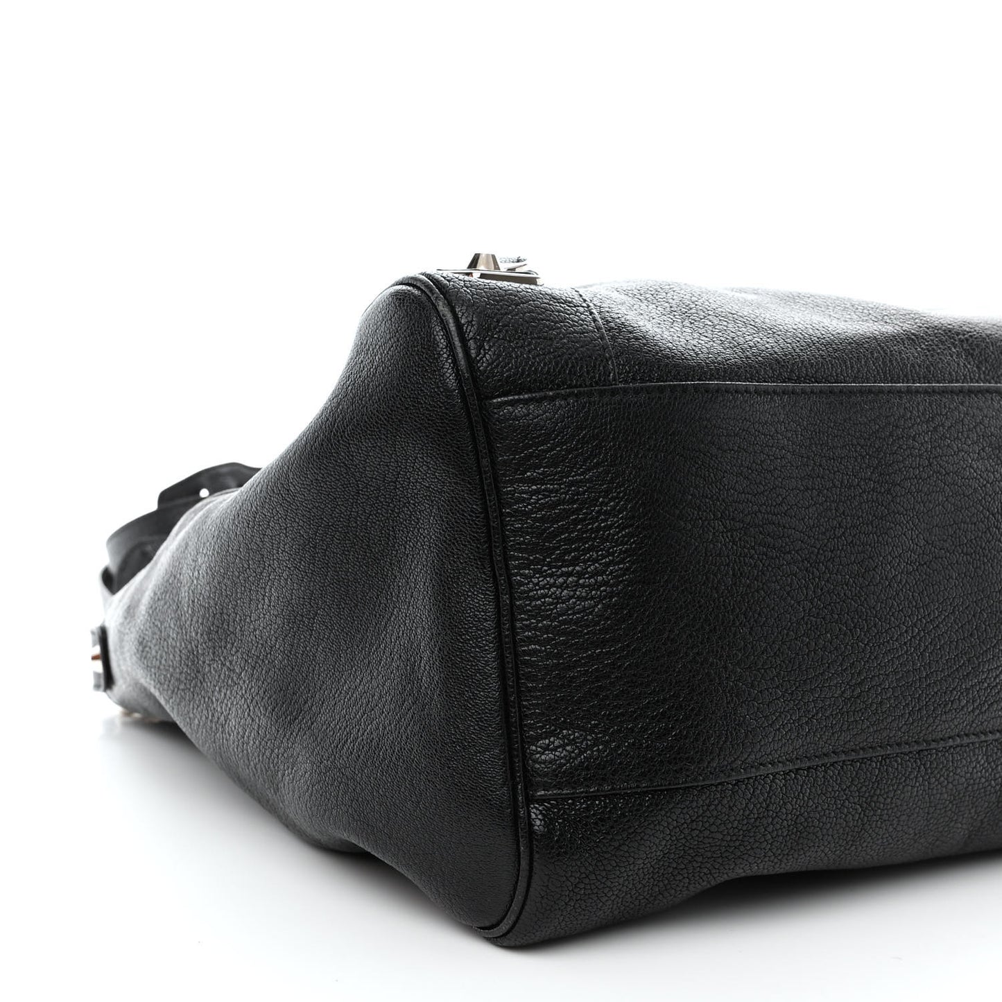 Chevre Silver Metallic Edge Hardware Velo Black