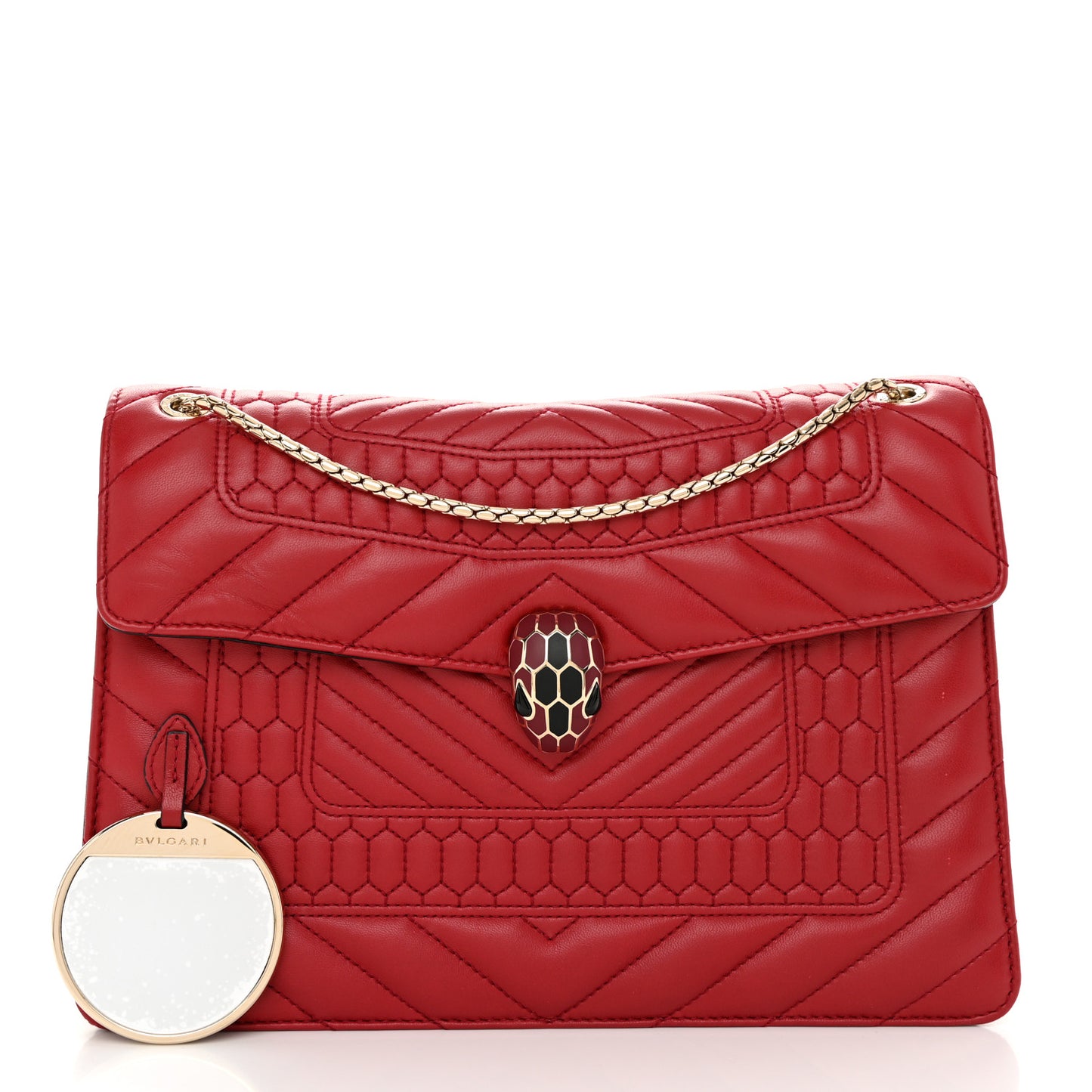 Nappa Quilted Serpenti Forever Shoulder Bag Red