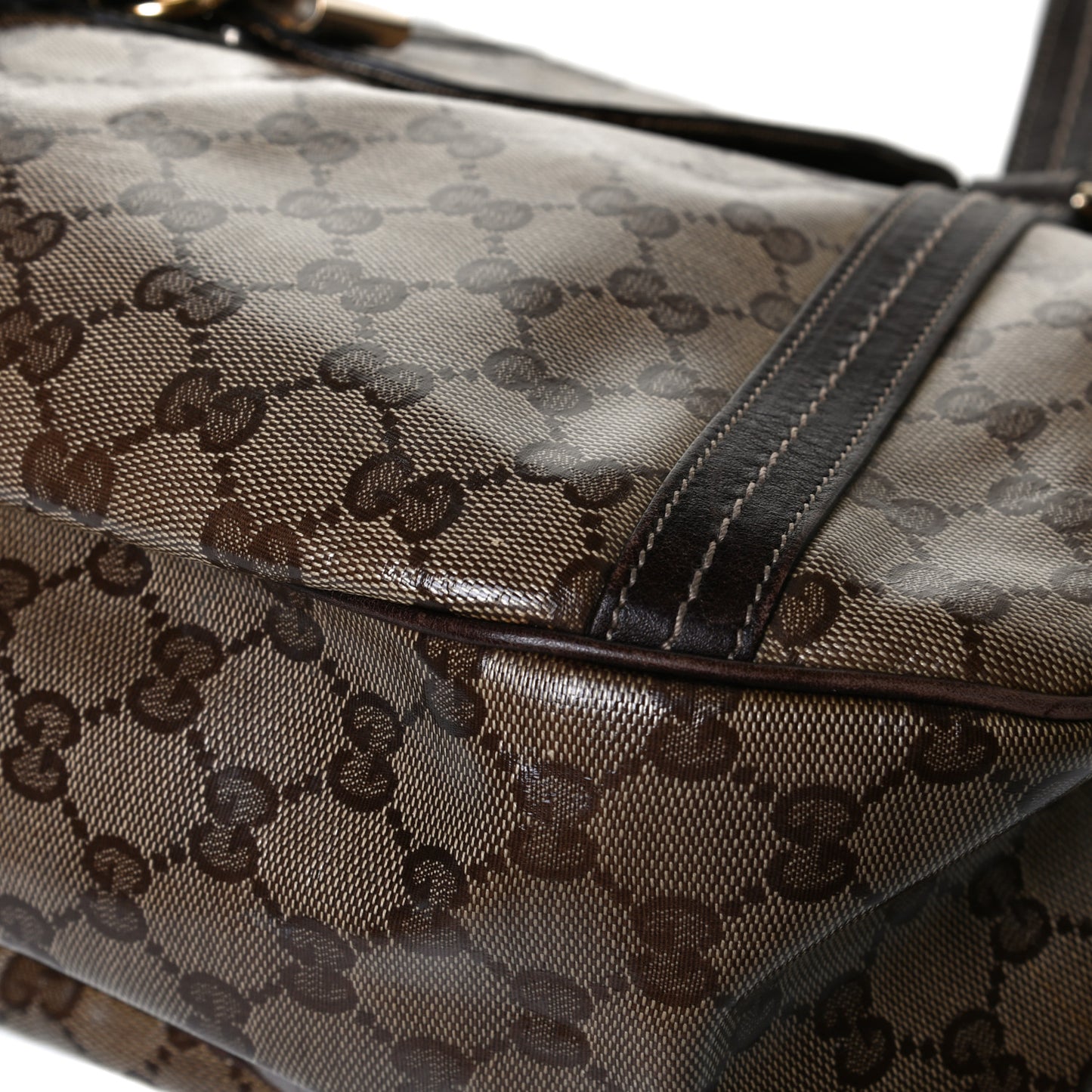 Crystal Monogram Duchessa Flap Shoulder Bag Dark Brown