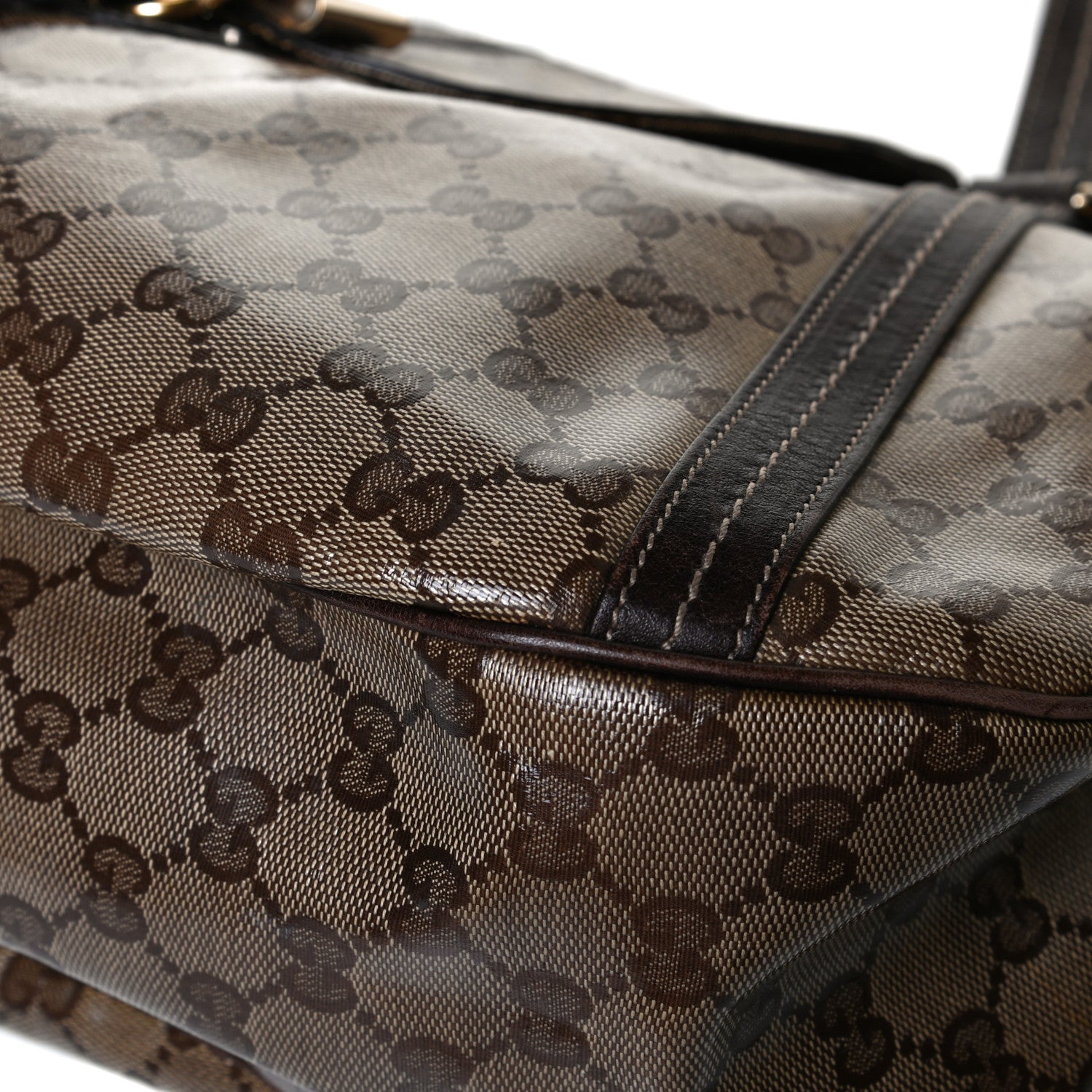 Gucci Crystal Monogram Duchessa Flap Shoulder Bag Dark Brown 8 of 18