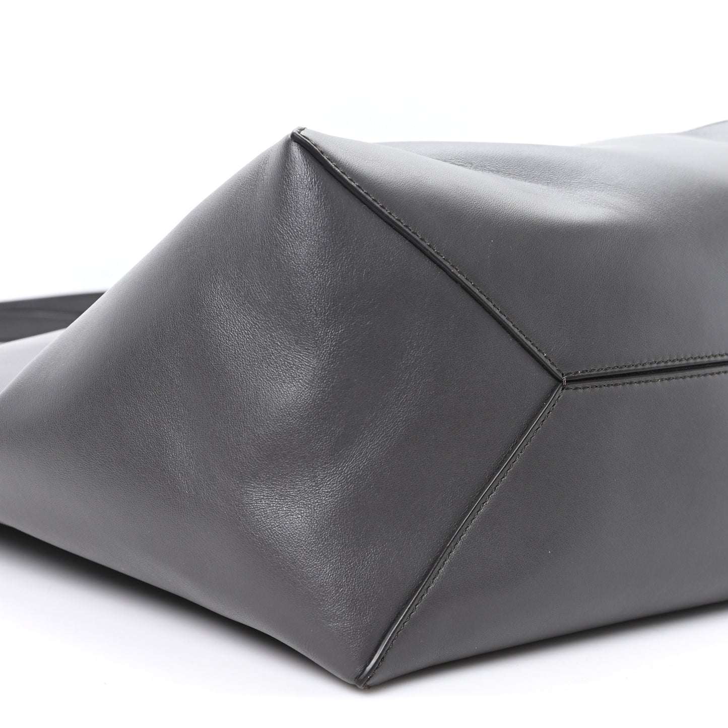 Shiny Calfskin Large Puzzle Fold Tote Dark Grey