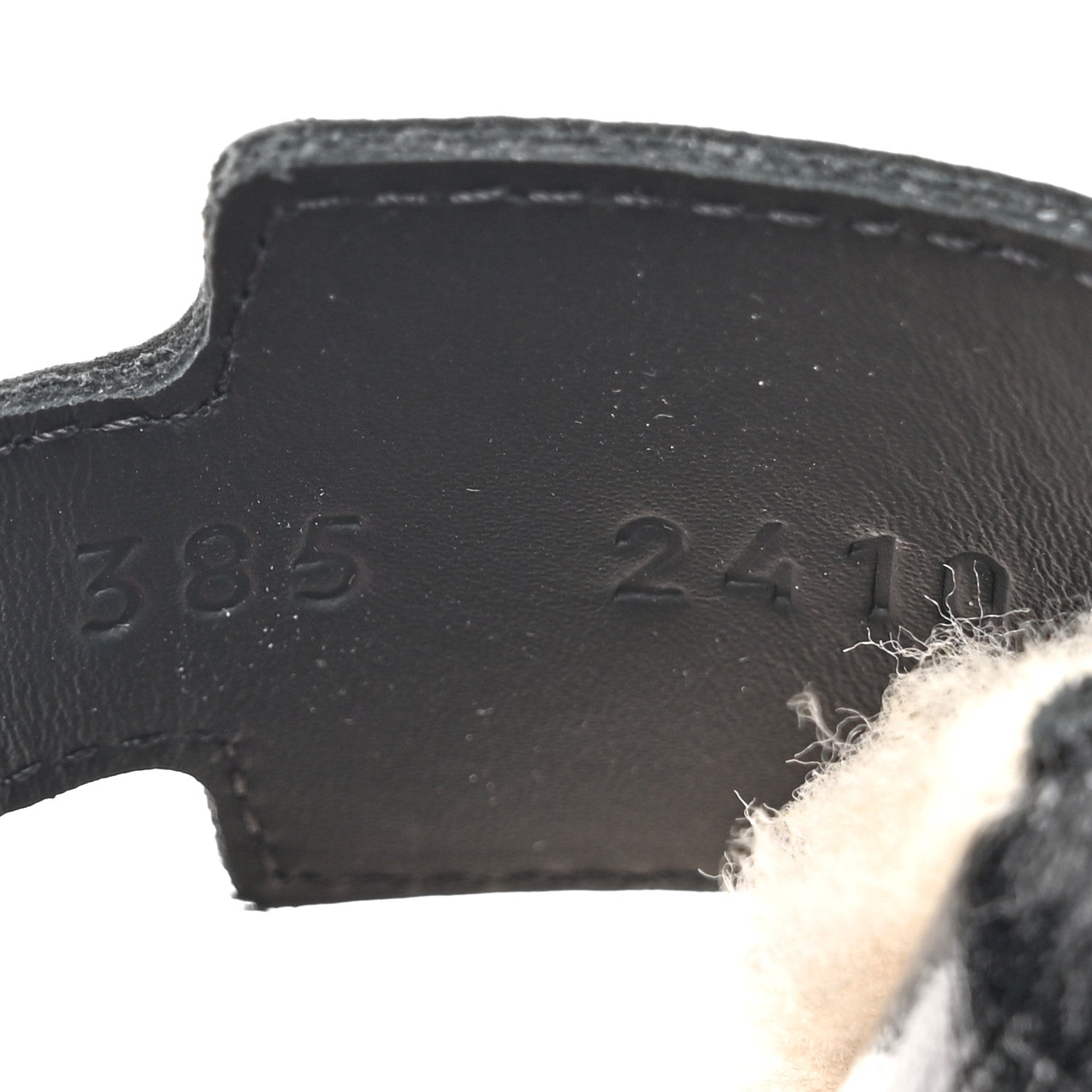 Hermes Glazed Nappa Shearling Shearling Go Mules 38.5 Black Ecru 9 of 10