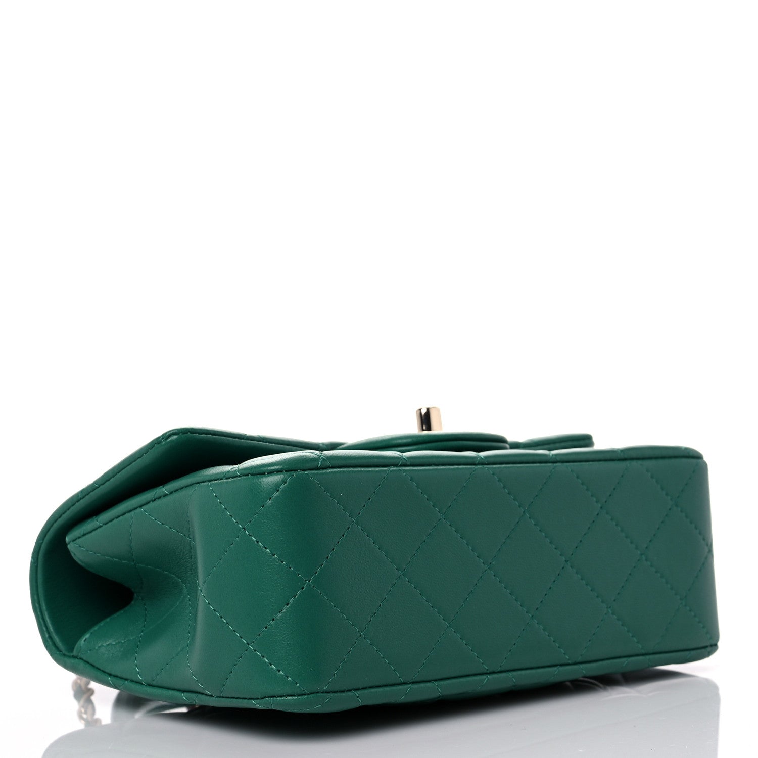 Chanel Lambskin Quilted Mini Top Handle Rectangular Flap Green 4 of 10