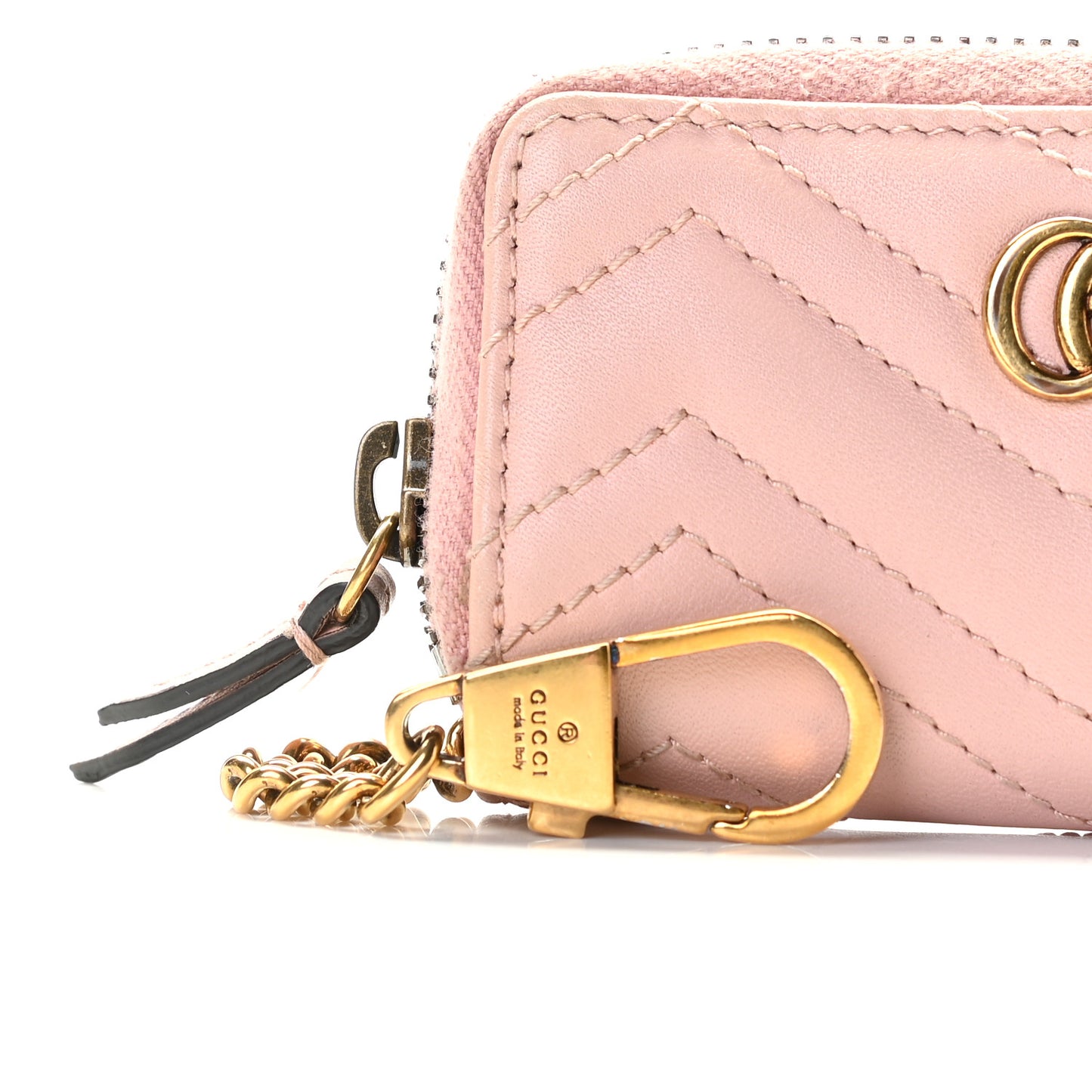 Calfskin Matelasse GG Marmont Zip Around Key Case Perfect Pink