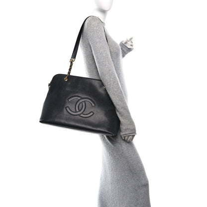 Chanel Caviar Large CC Shoulder Bag Black 2 of 10