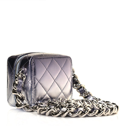 Chanel Gradient Metallic Lambskin Quilted Like A Wallet Clutch With Chain Silver Purple 2 of 12