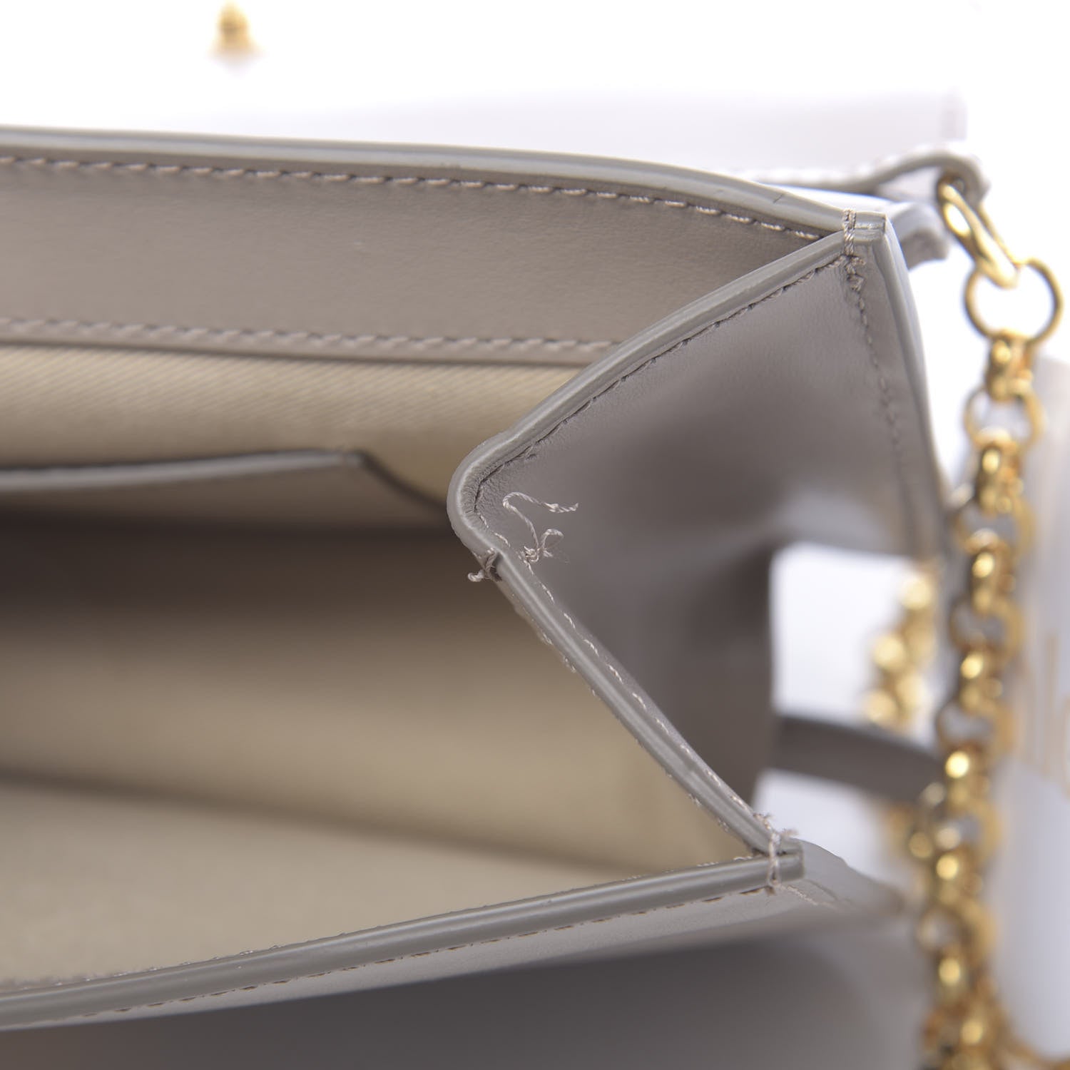 Chloe Calfskin Suede C Clutch With Chain Motty Grey 11 of 11