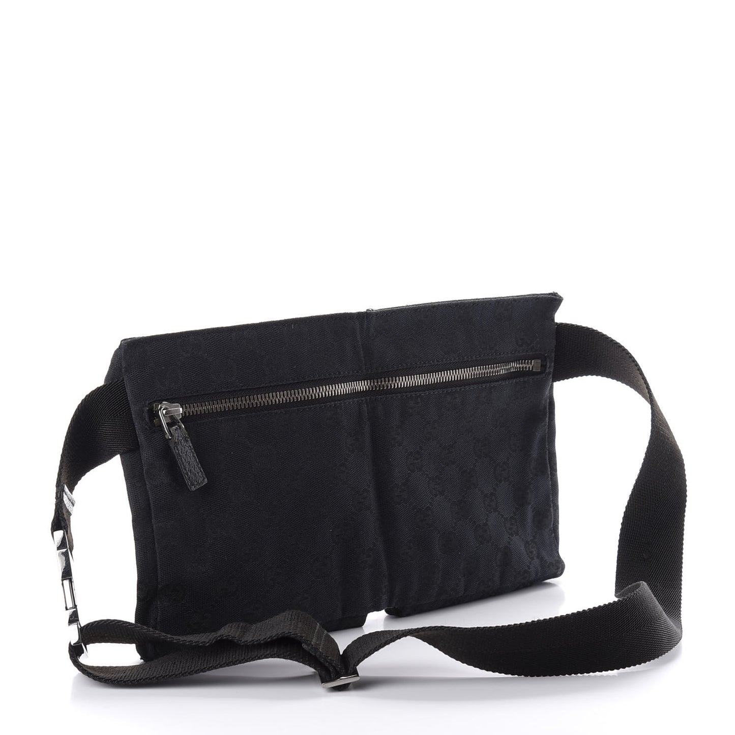 GG Monogram Double Pocket Belt Bag Black