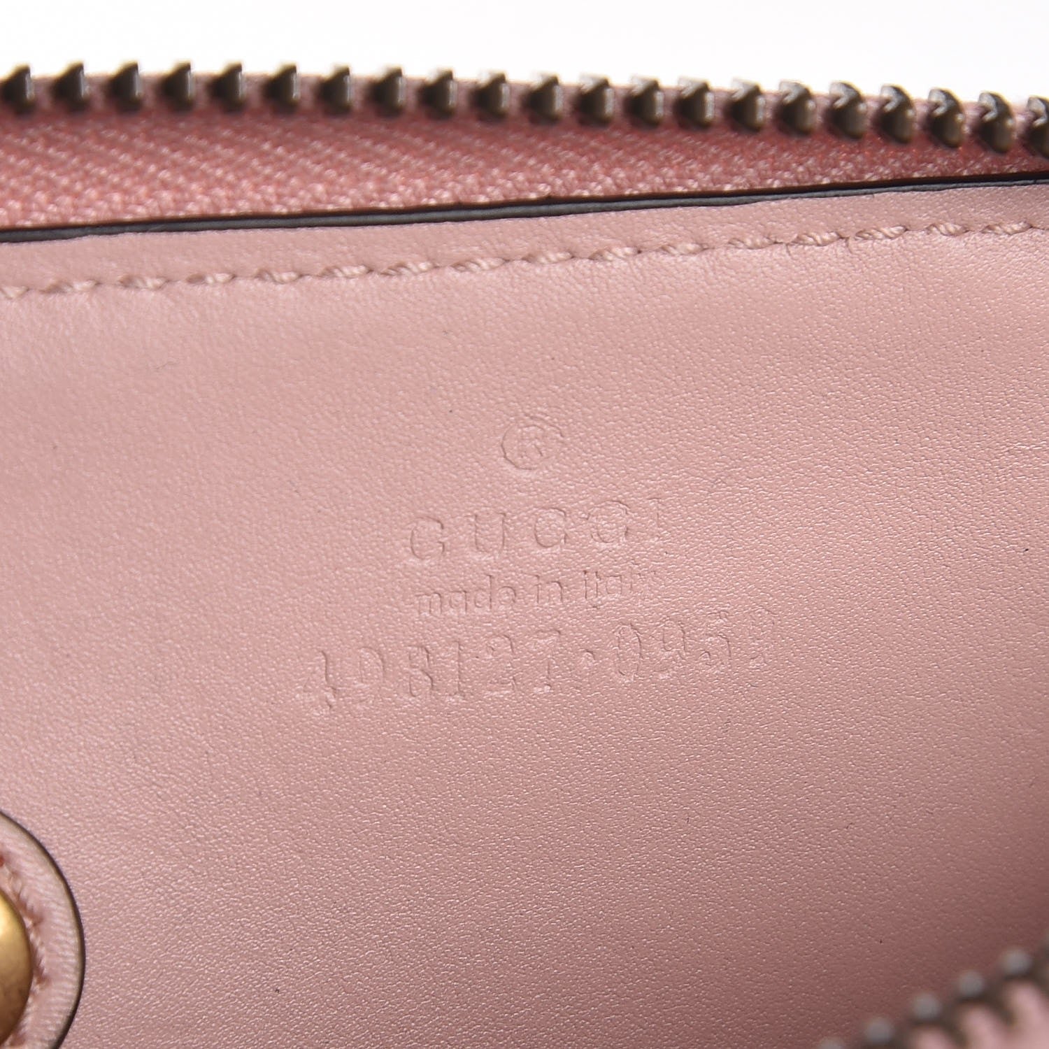 Gucci Calfskin Matelasse GG Marmont Zip Around Key Case Perfect Pink 6 of 6