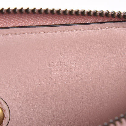 Gucci Calfskin Matelasse GG Marmont Zip Around Key Case Perfect Pink 6 of 6