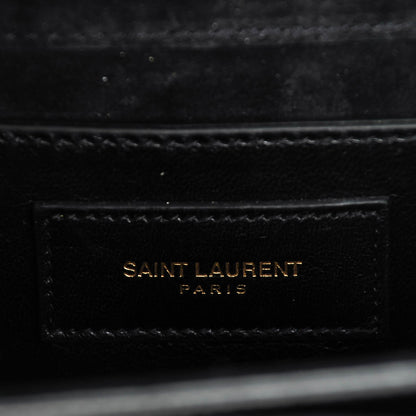 Saint Laurent Patent Small Classic Monogram Tassel Satchel Black 7 of 8