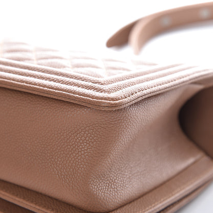Chanel Caviar Quilted Medium Boy Flap Camel 12 of 13