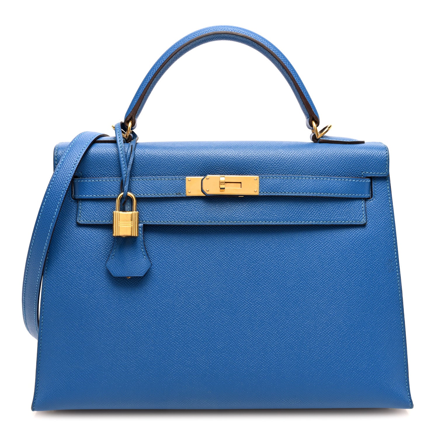 Hermes Epsom Kelly Sellier 32 Bleu Izmir 1 of 10