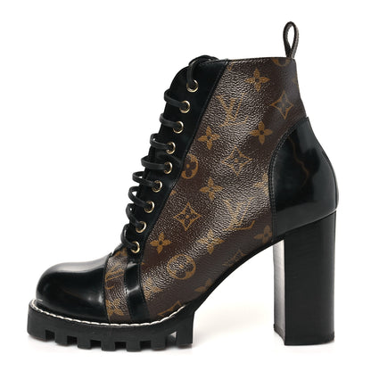 Louis Vuitton Patent Calfskin Monogram Star Trail Ankle Boots 41 Black 1 of 8