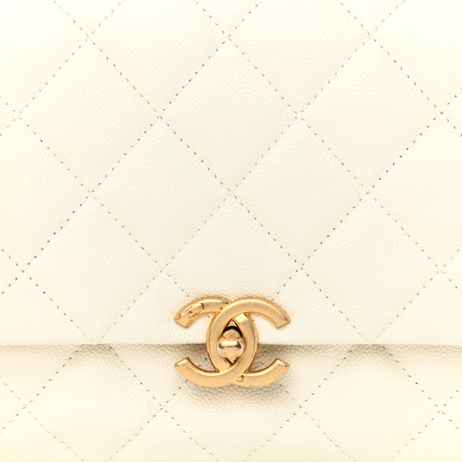 Chanel Shiny Caviar Quilted Large Chain Melody Flap White 8 of 13