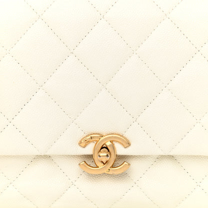 Chanel Shiny Caviar Quilted Large Chain Melody Flap White 8 of 13