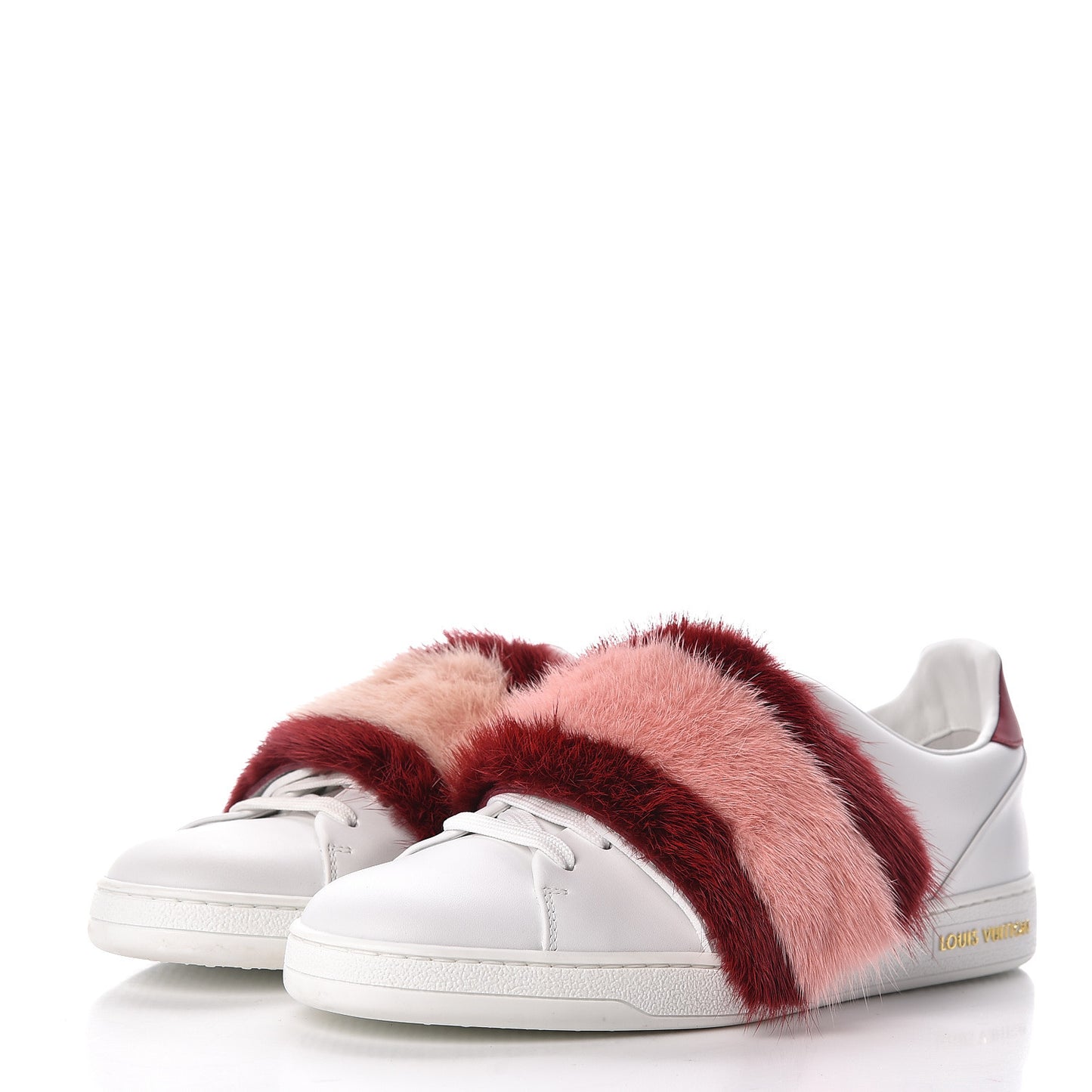 Calfskin Mink Fur Frontrow Sneakers 38.5 White
