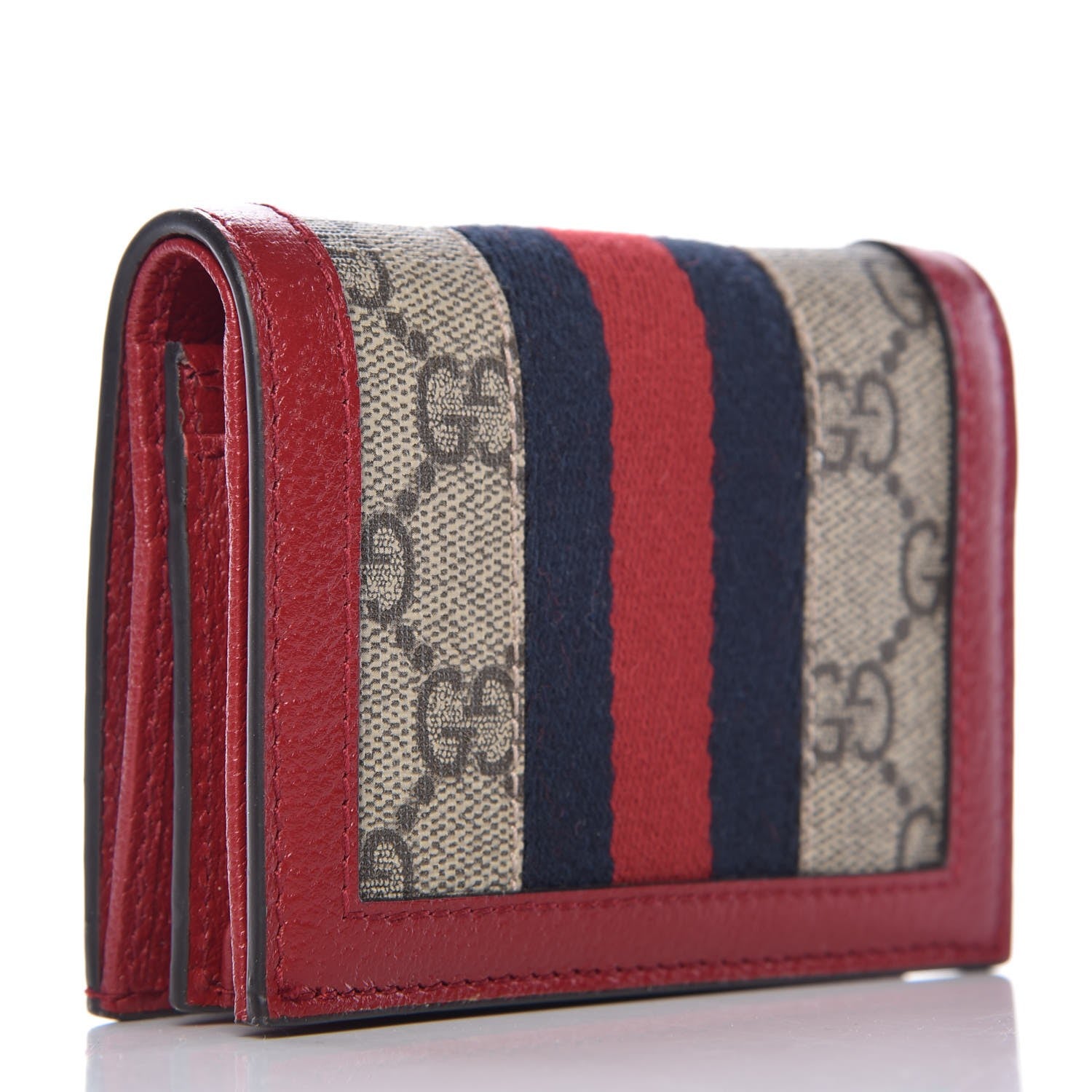 Gucci GG Supreme Monogram Queen Margaret Card Case Red 3 of 8