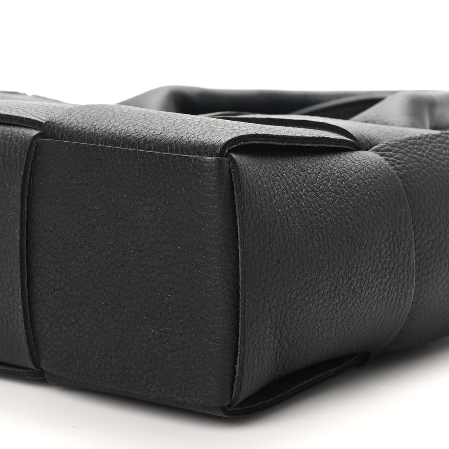 Grained Calfskin Maxi Intrecciato Mini Arco Tote Black