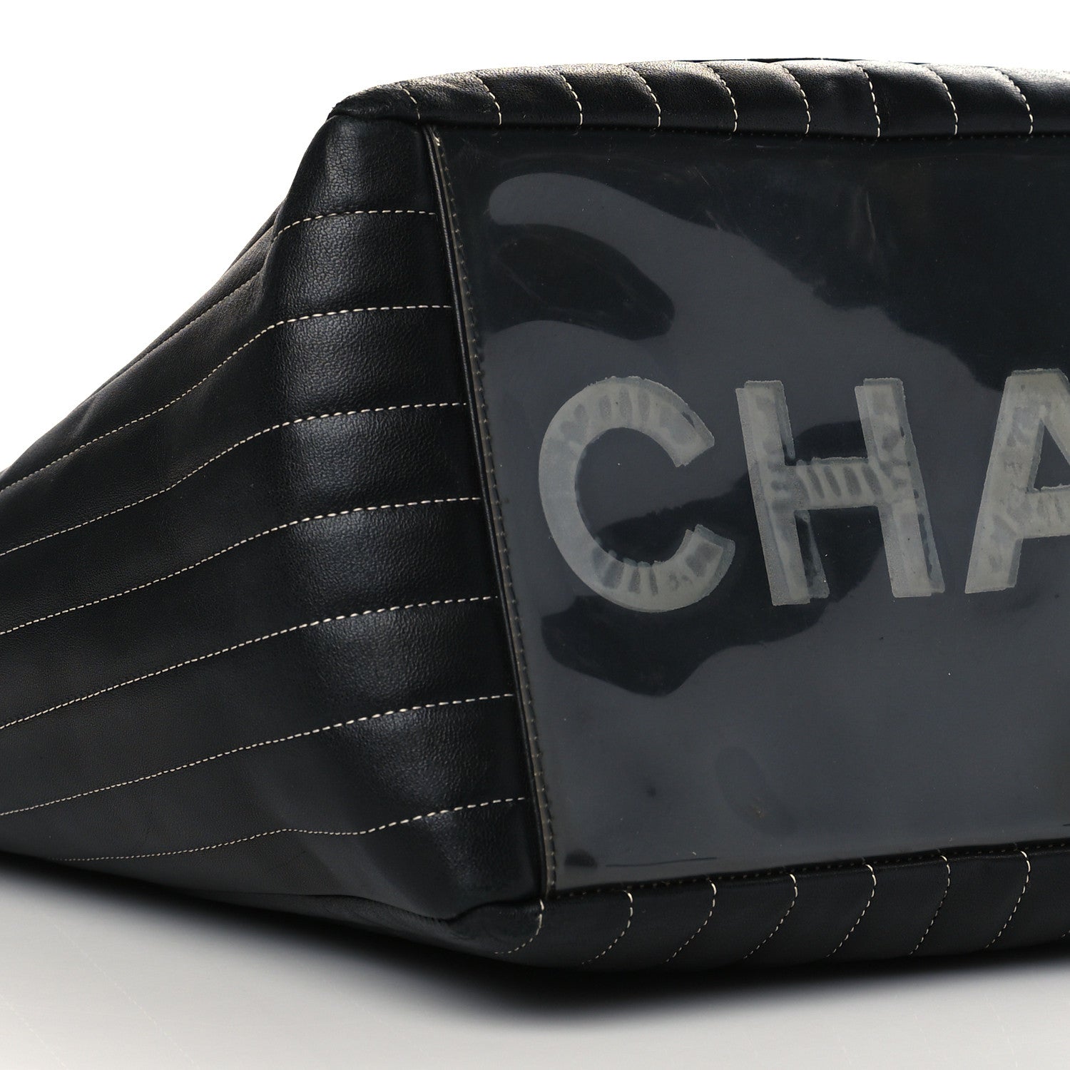 Chanel Lambskin Vertical Quilted Large Mademoiselle Tote Black 8 of 11