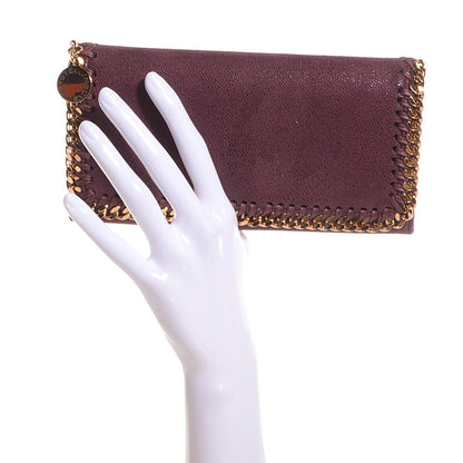 Stella McCartney Faux Leather Shaggy Deer Falabella Flap Wallet Plum 2 of 10