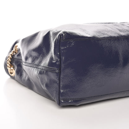 Gucci Patent Medium Soho Chain Shoulder Bag Uniform Blue 11 of 16