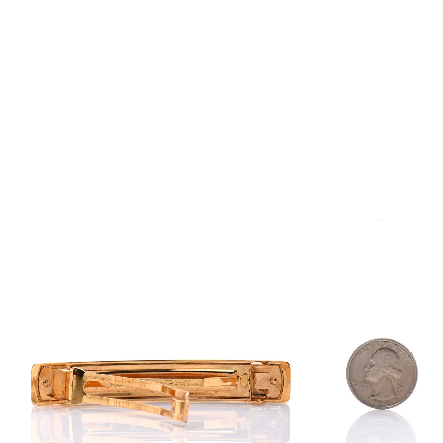Metal Logo Hair Clip Barrette Gold