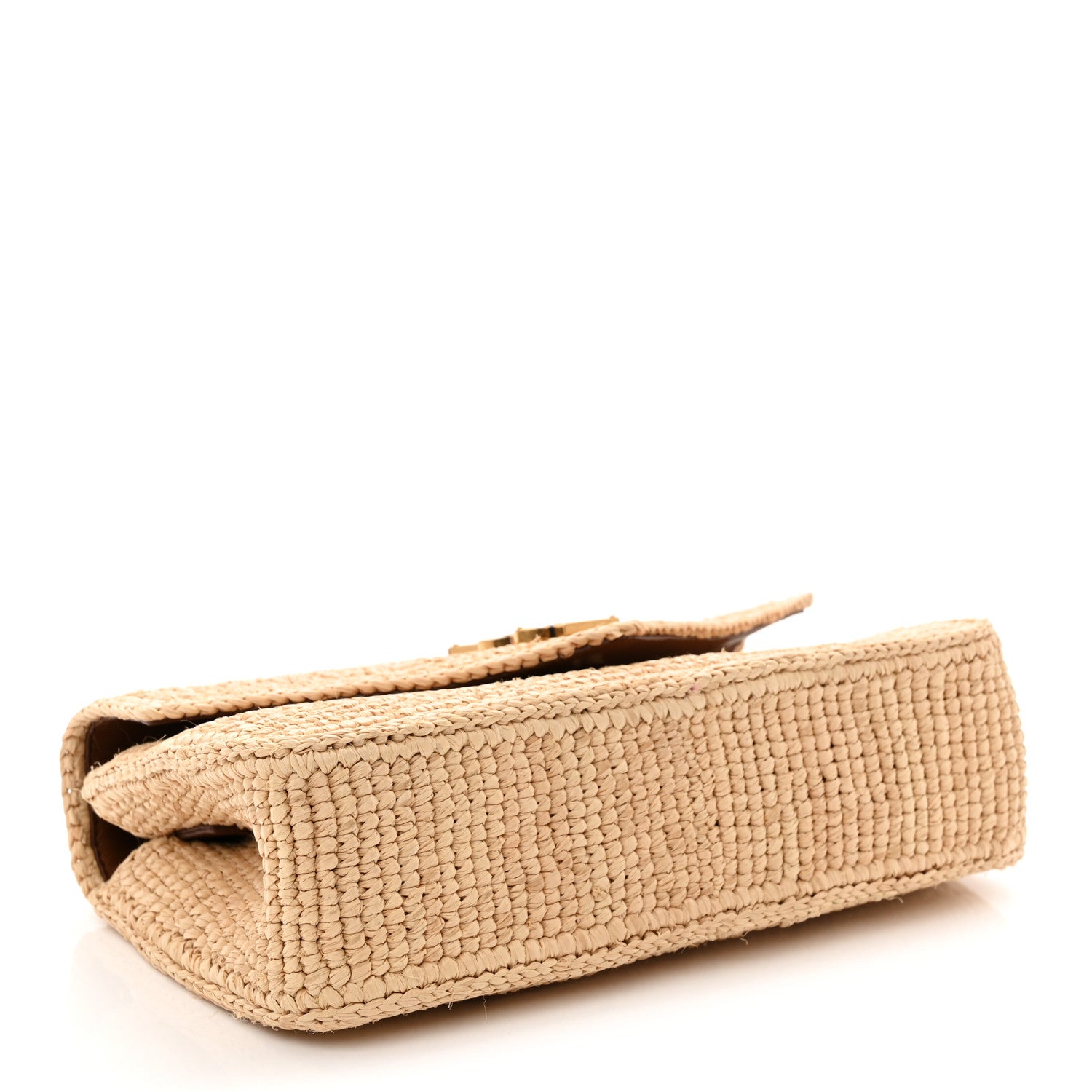 Saint Laurent Raffia Monogram Small Loulou Monogram Chain Satchel Natural 4 of 11
