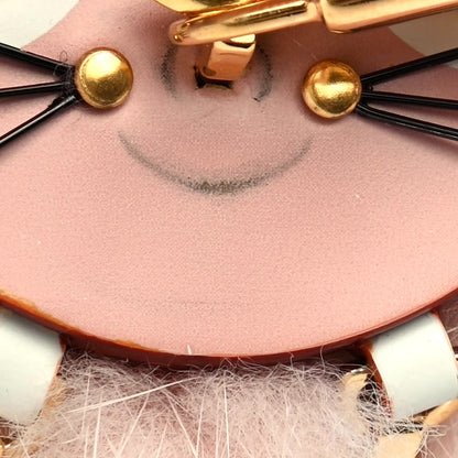 Louis Vuitton Calfskin Mink Fur Wild Puppet Bag Charm Key Holder Rose 4 of 4