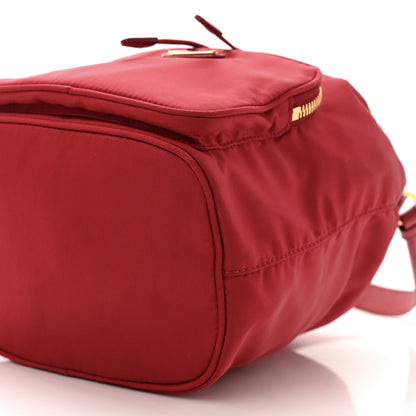 Prada Saffiano Tessuto Nylon Mini Bucket Crossbody Bag Fuoco 10 of 14