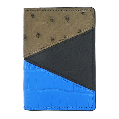 Louis Vuitton Ostrich Crocodile Pocket Organizer Blue Brown 1 of 8