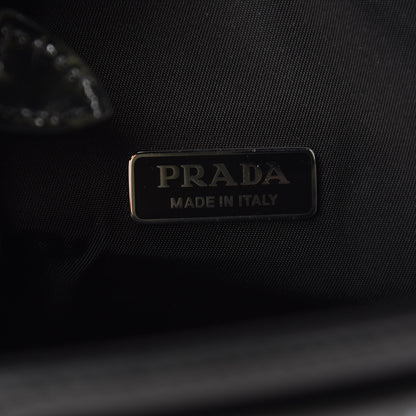 Prada Calfskin Tessuto Nylon Ouverture Bucket Bag Black 6 of 8