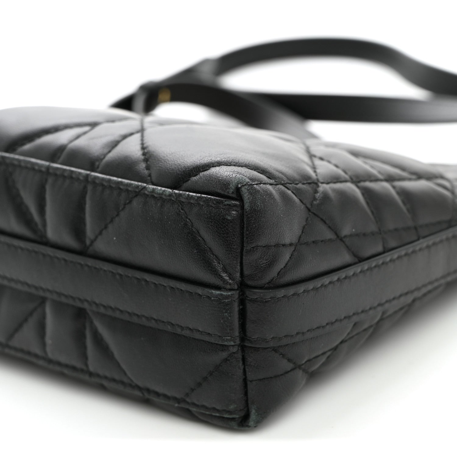 Christian Dior Calfskin Macrocannage Miss Caro Diorling Mini Bag with Chain Black 8 of 10