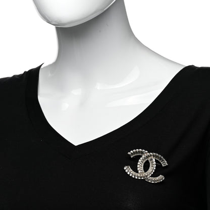 Chanel Baguette Crystal CC Brooch Silver 2 of 4