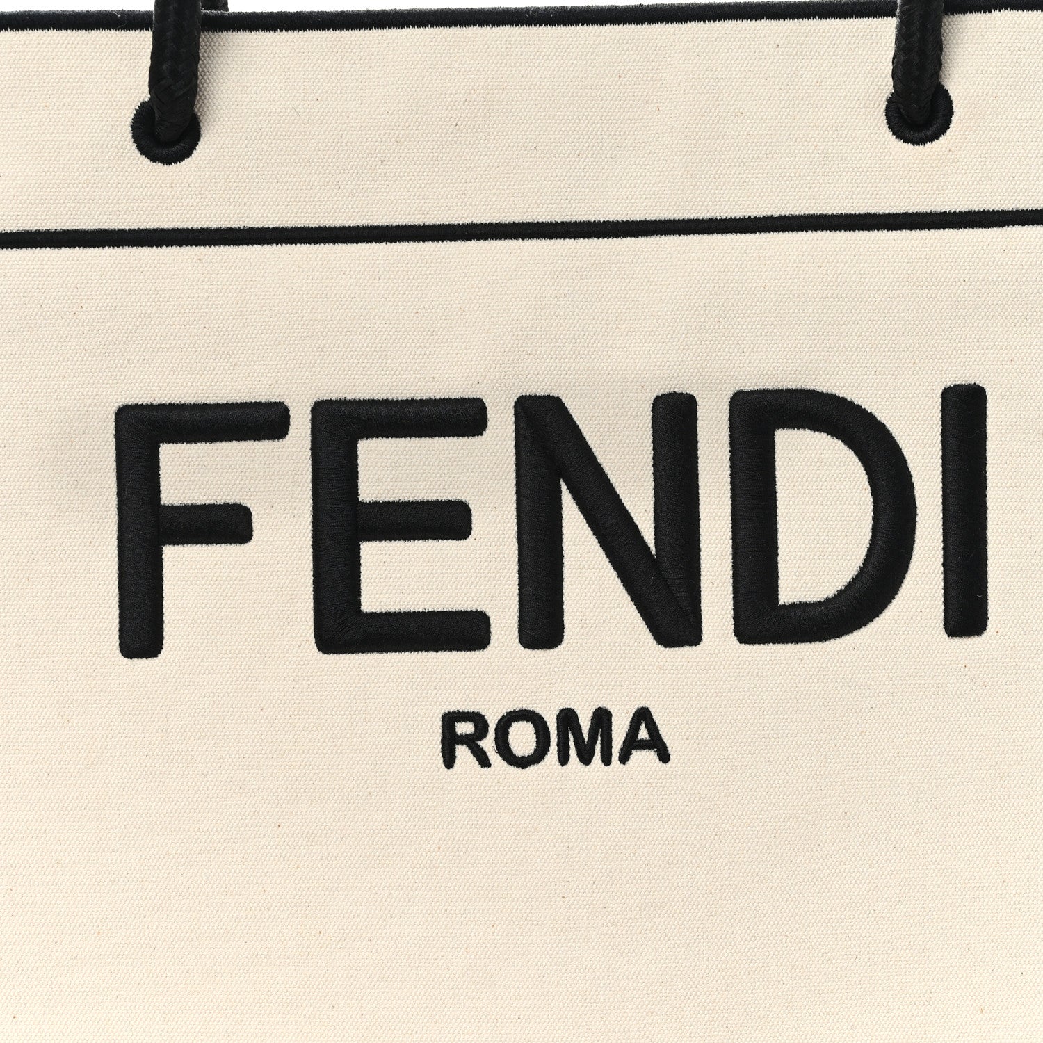 Fendi Canvas Logo Large Shopping Tote Grezzo Black 8 of 13