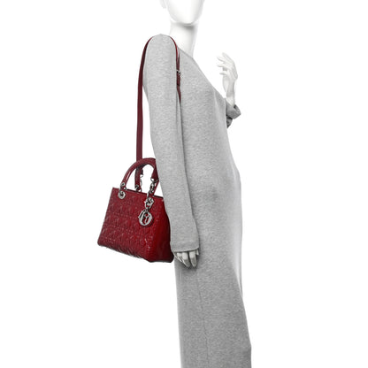 Christian Dior Patent Cannage Medium Lady Dior Red 2 of 11