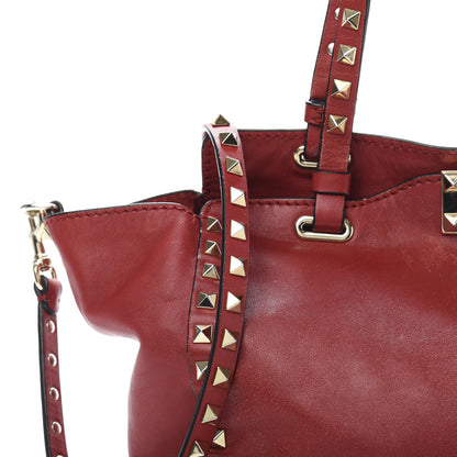 Valentino Garavani Vitello Small Rockstud Tote Rosso Valentino 15 of 18