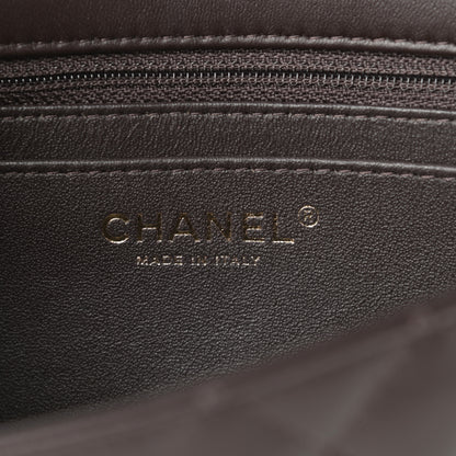 Chanel Lambskin Quilted Mini Rectangular Flap Dark Brown 6 of 12