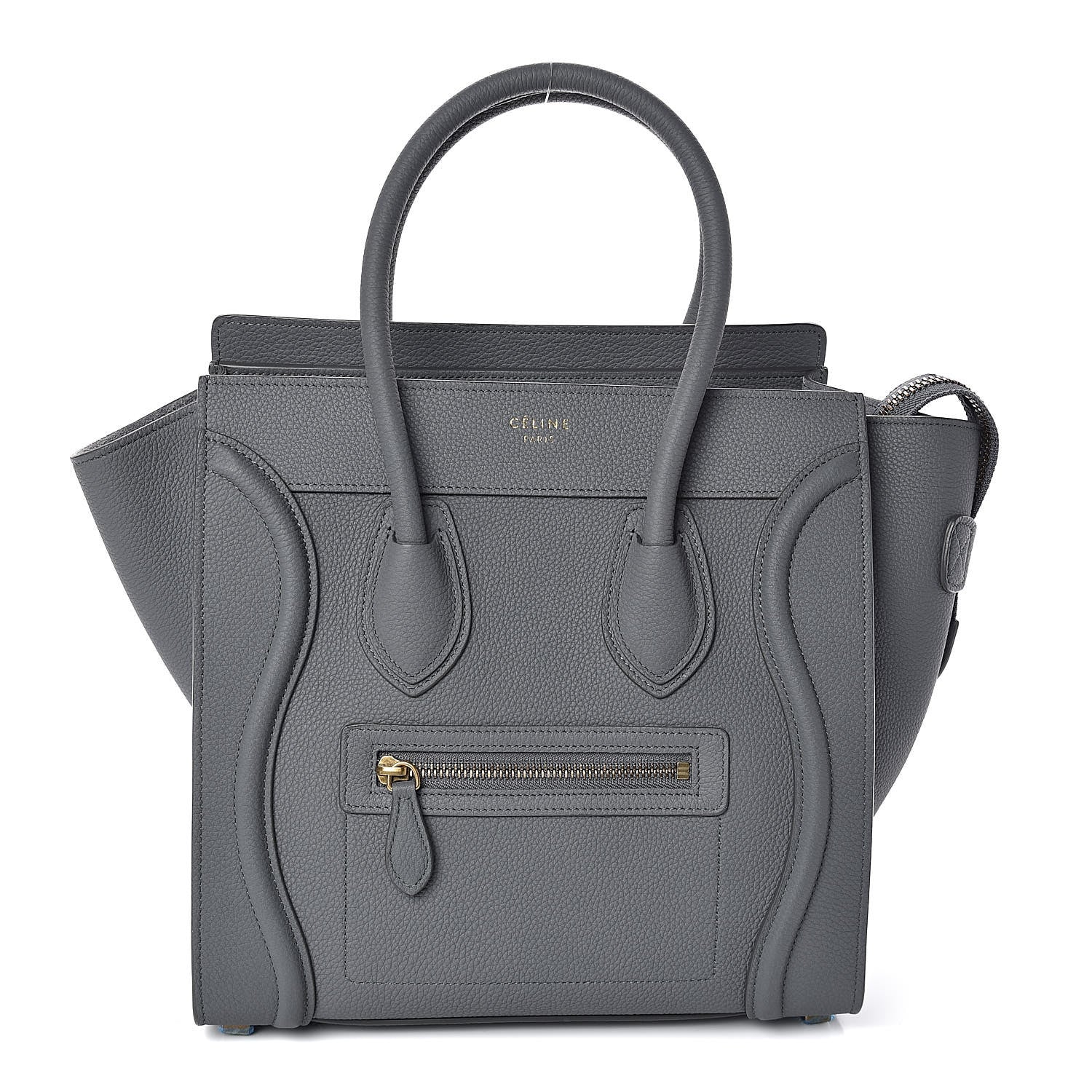 Celine Baby Drummed Calfskin Micro Luggage Kohl 1 of 10
